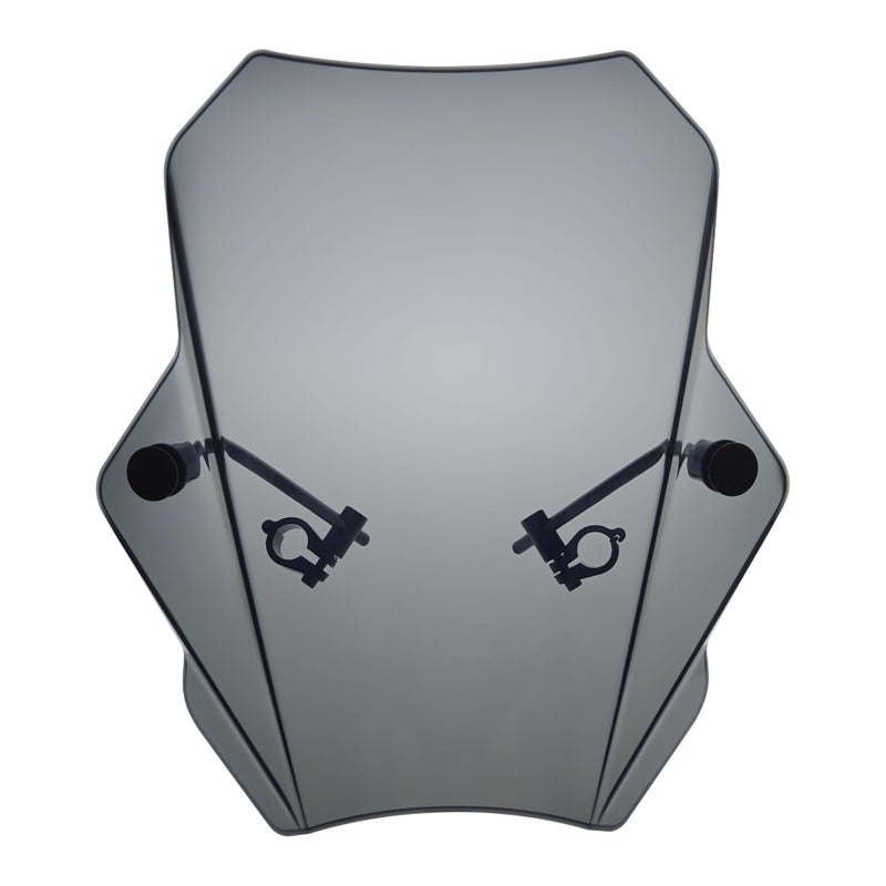 FATECIM 155 Smoke Motorcycle Windscreen Windshield Motorbike Wind Deflector Flyscreen Universal for Harley Davidson Honda Kawasaki Suzuki Triumph Yamaha Indian Victory with 78 or 1 Handlebars