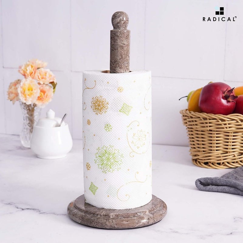 RADICALn Handmade Oceanic Marble Paper Towel Holder 12.5" – Countertop Toilet Paper Stand for Bathroom & Kitchen, Elegant Durable Home Accessory - Image 3