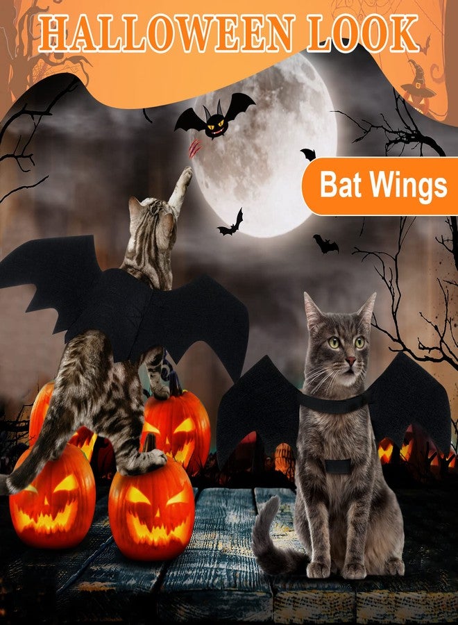 Reginary 6 Pieces Halloween Cat Costume Pet Dogs Wizard Vampire Cape Witch Devil Bat Cosplay Cloak Wings Devil Hat Dragon Clothes Kitten for Small Puppy Outfits Party(Pumpkin) - Image 4