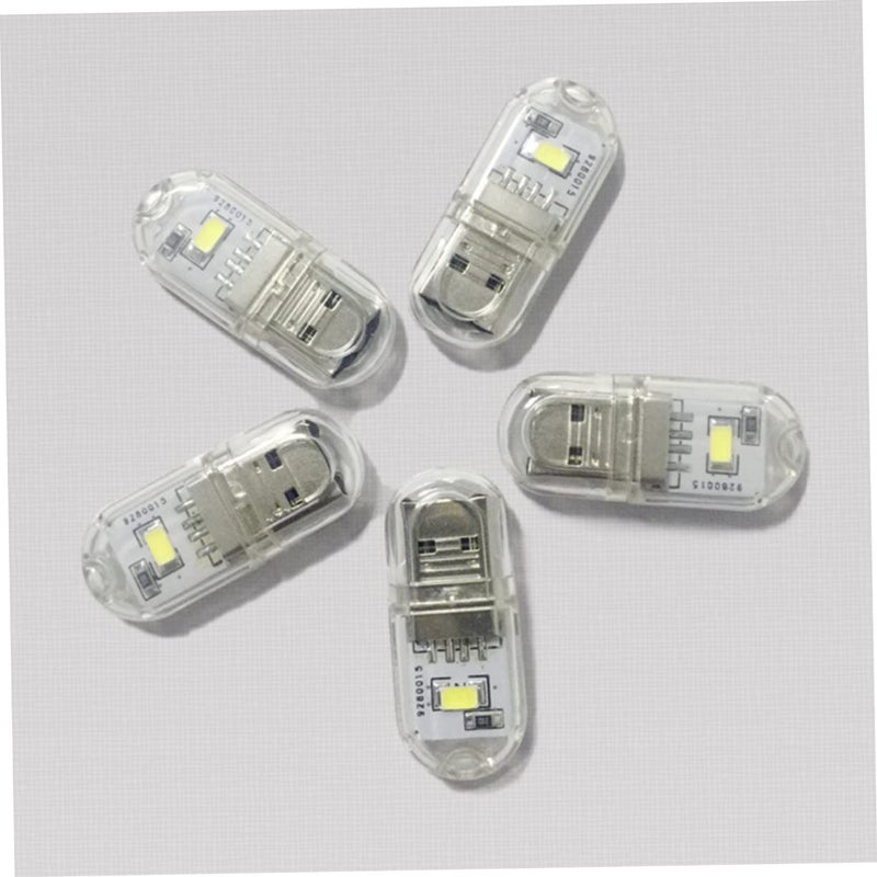 ضوء ليلي USB فضي، مجموعة من 6 قطع، مصباح صغير محمول للمنزل، السكن الجامعي، التخييم، زخرفة سلسلة المفاتيح - Image 5