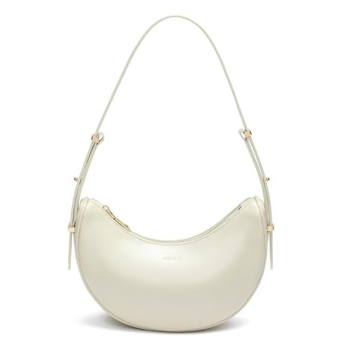 Keyli Shoulder Bag for Women Waterproof Leather Crescent Crossbody Bags for Girl Fashionable Casual Hobo Purses Designer polene Bags Soft Cute Shoulder Purse with Adjustable Strap Khaki - Image 1