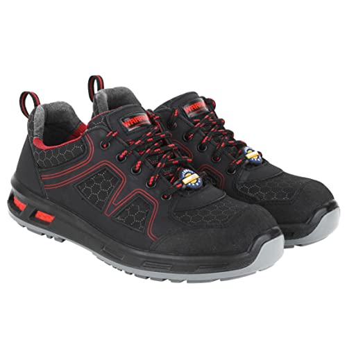 Liberty Warrior Envy Neptune Safety Shoes for Men, Genuine Leather, Light Weight, Fiber Glass Toe, Red, Size-8UK - Image 1