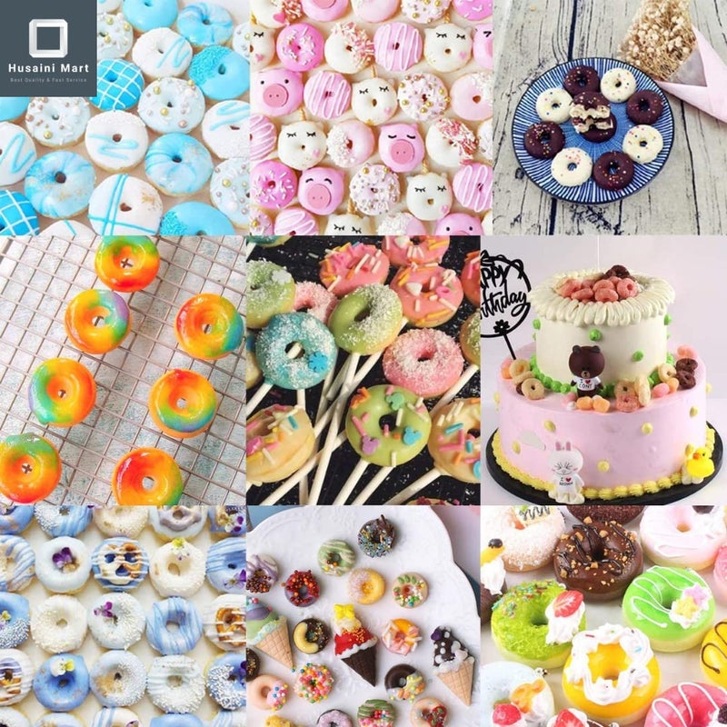 Husaini Mart HUSAINI MART 48 Slot Donut Gummy MoldMini Donut PanRing Gummy Candy Mold Silicone for Chocolate Jelly Ice Cube Pralines Caramels Ganache Fruit Loop Pack of 1 Multicolored  - Image 4