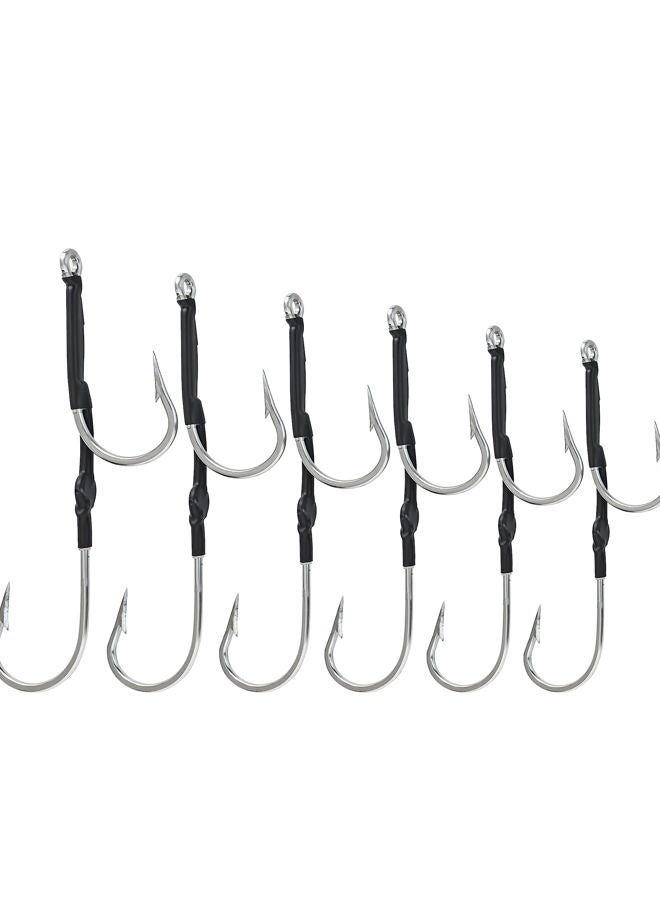 BLUEWING Double Rigged SS Southern Bend Hookset 5pcs Stainless Steel Double Hooks Big Game Fishing Hook with Rubber Tube for Saltwater Fishing, Size 8/0 - Image 1