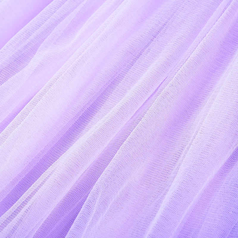 Uhnice Sequin Sleeveless Tulle Mesh Flower Girl Party Dress (6, Purple) - Image 2