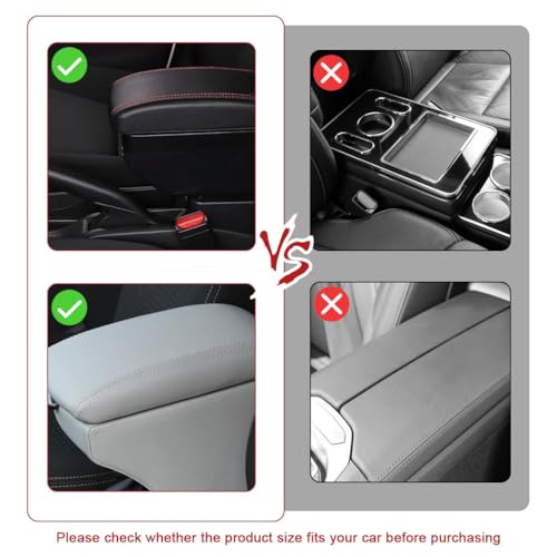 STHIRA® Premium Pu Leather Car Armrest Center Console Arm Rest Cushion Universal Fit Car Hand Rest Cushion With Dual Mobile Pockets Stylish Protection Car Interior Accessories For All Cars/Suv/Truck - Image 5