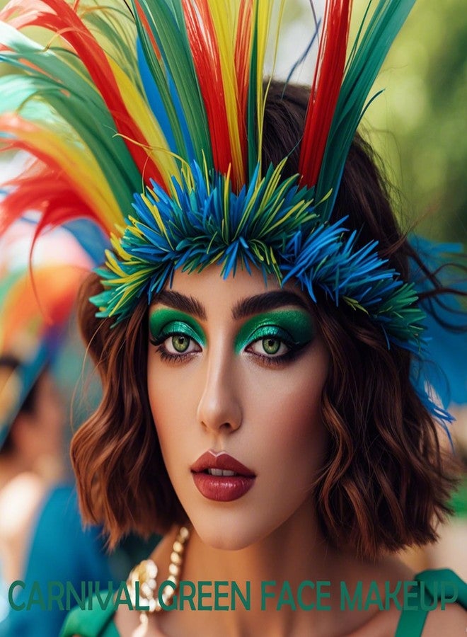 paminify 9 Colors St Patricks Day Accessories Glitter Matte Green Eyeshadow Palette,St Patrick's Day Highly Pigmented Shimmer Bright Dark Green Eye Shadow,Carnival Rave Waterproof Green Makeup - Image 5