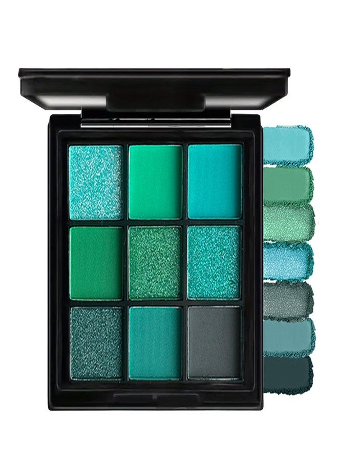 paminify 9 Colors St Patricks Day Accessories Glitter Matte Green Eyeshadow Palette,St Patrick's Day Highly Pigmented Shimmer Bright Dark Green Eye Shadow,Carnival Rave Waterproof Green Makeup - Image 1