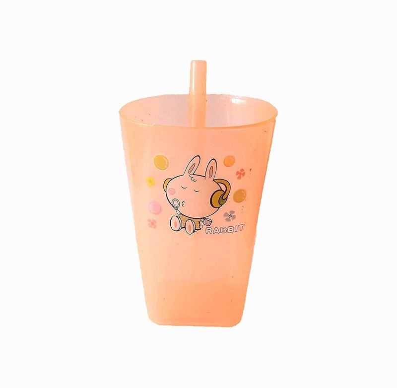 ShubhKraft ShubhKraft Birthday Party Return Gift in Bulk for Kids Boys Girls Cartoon Design Sipper Glass Tumbler Straw Cup for Drinking Milk Juice Water Pack of 12 Multicolor  - Image 3