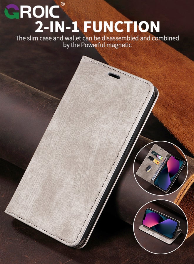 GROIC For Samsung Galaxy S24 Case,Leather Wallet Case Flip Phone Cover,Kickstand and Credit Card Slot RFID Blocking Magnetic Galaxy S24 Phone Shell 6.1'' - Image 2