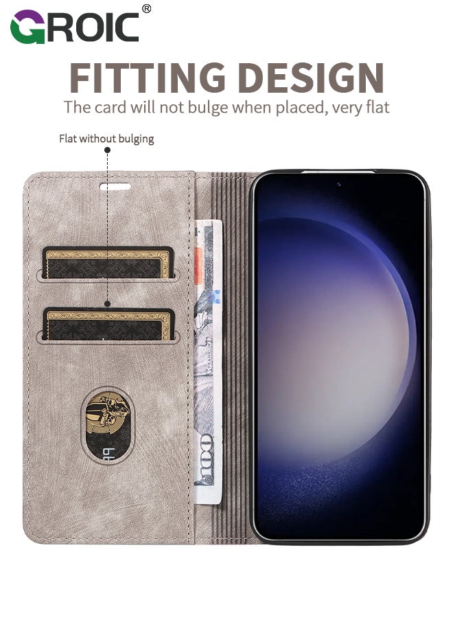 GROIC For Samsung Galaxy S24 Case,Leather Wallet Case Flip Phone Cover,Kickstand and Credit Card Slot RFID Blocking Magnetic Galaxy S24 Phone Shell 6.1'' - Image 5