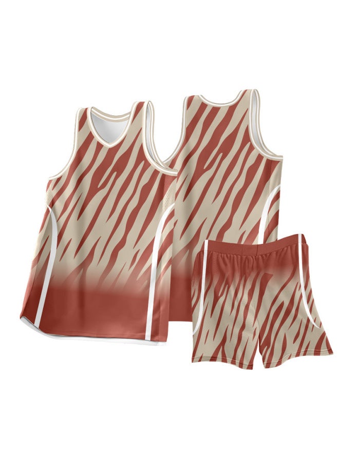 Adult And Children's American Basketball Uniform Set, Summer Game Vest, Training Team Uniform, Quick-drying Breathable Jersey With Printed Text