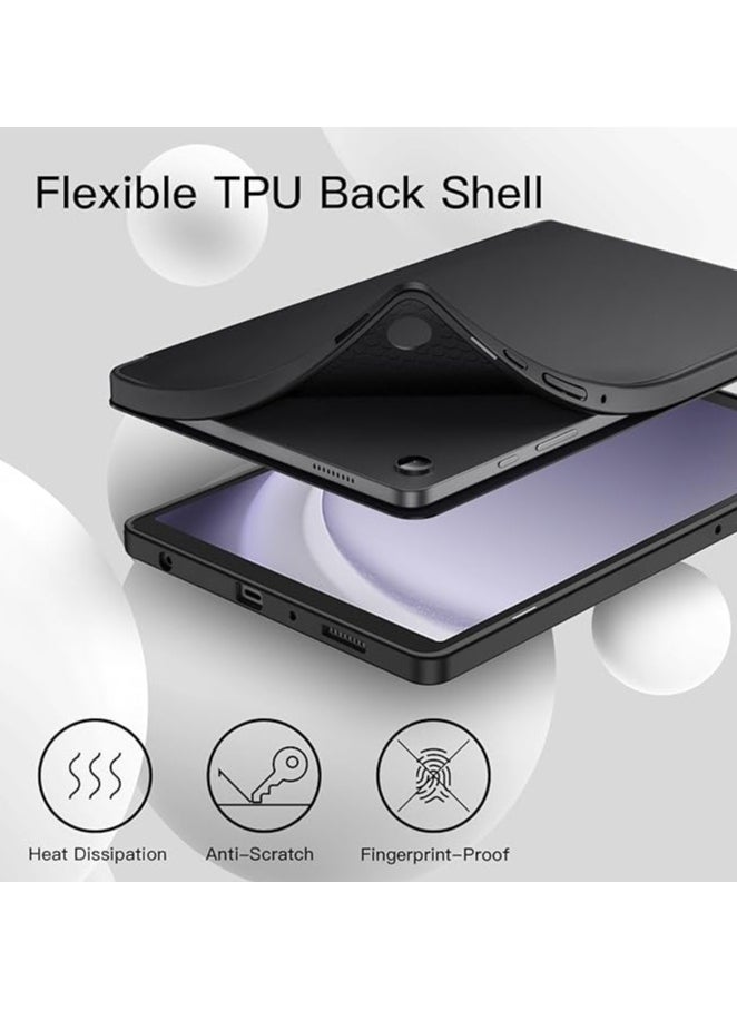 YoYoTech - Samsung Galaxy Tab A9 8.7 Inch 2023 Model with Pencil Holder Slim Tablet Cover with Soft Back Auto Wake Sleep Function Black - Image 1