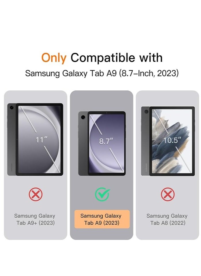 YoYoTech - Samsung Galaxy Tab A9 8.7 Inch 2023 Model with Pencil Holder Slim Tablet Cover with Soft Back Auto Wake Sleep Function Black - Image 1
