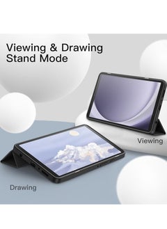 YoYoTech Samsung Galaxy Tab A9 8.7 Inch 2023 Model with Pencil Holder Slim Tablet Cover with Soft Back Auto Wake Sleep Function Black  - Image 5