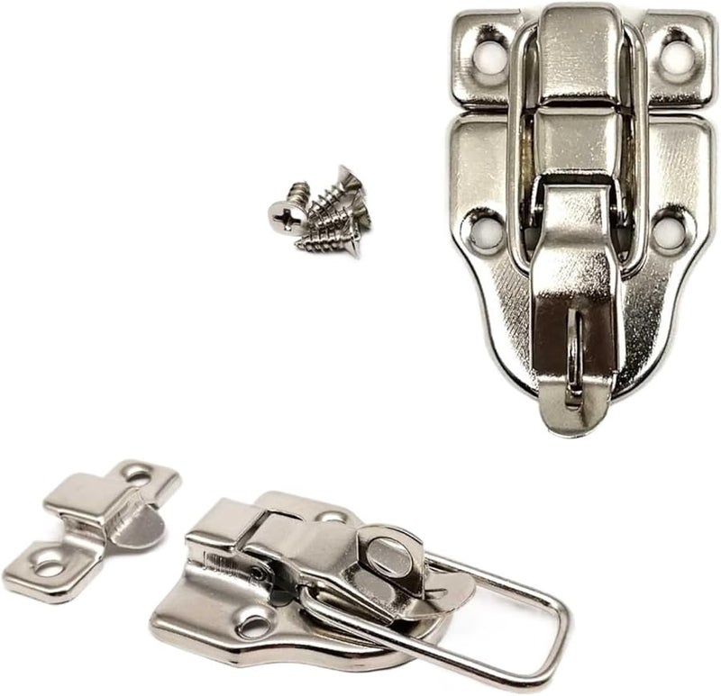 D Silver Hasp Latch 6 Pack Lockable Box Case Clasp for Suitcase Trunk Home Storage - Image 1