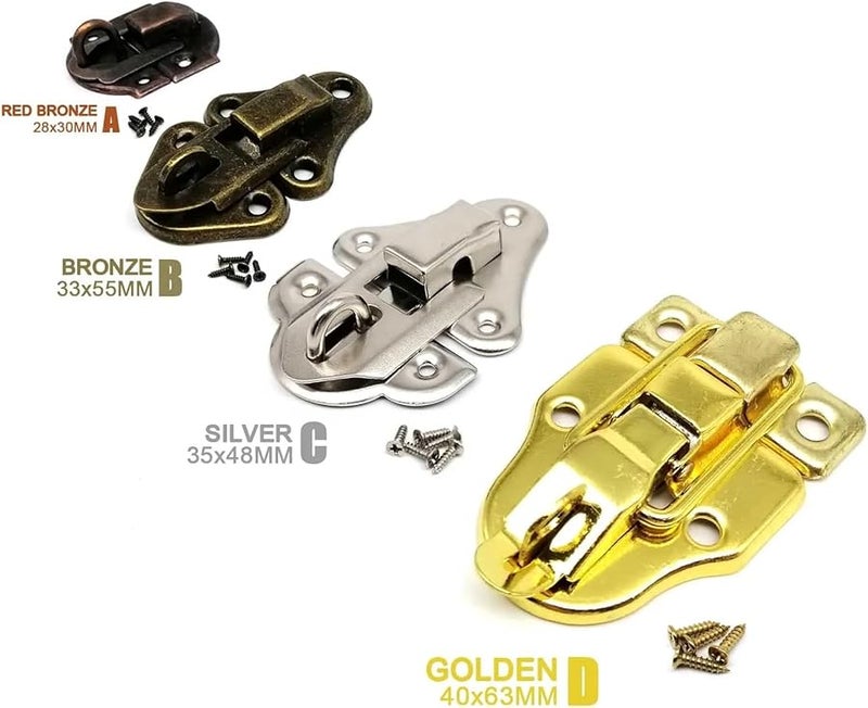 D Silver Hasp Latch 6 Pack Lockable Box Case Clasp for Suitcase Trunk Home Storage - Image 3