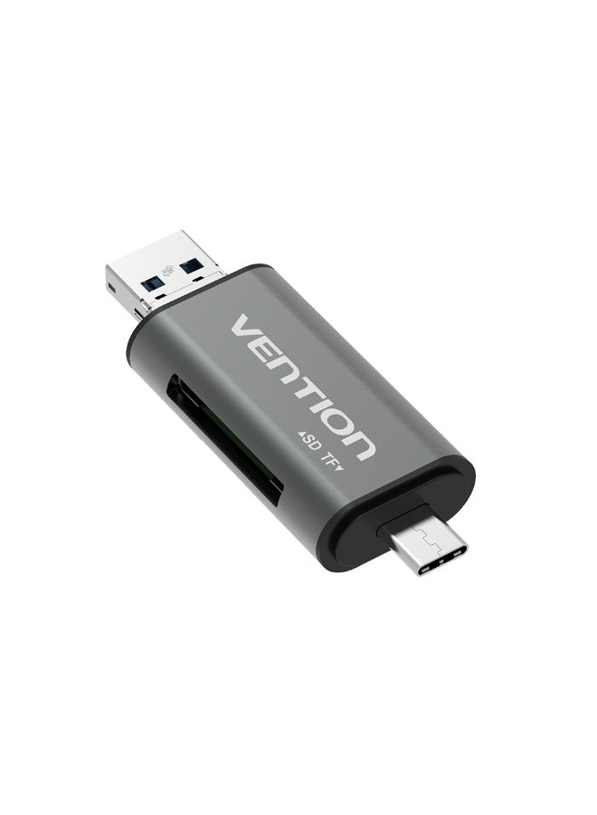 VENTION USB3.0 Multi-function Card Reader Gray Metal Type Model # CCHH0 - Image 4