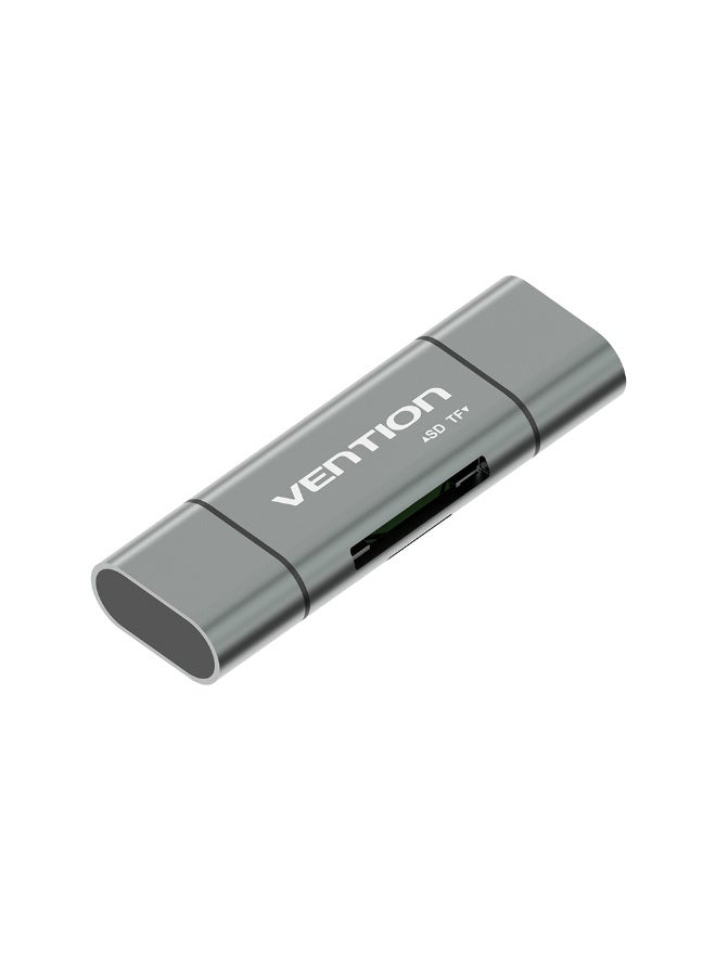 VENTION USB3.0 Multi-function Card Reader Gray Metal Type Model # CCHH0 - Image 3