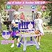maysida New Upgraded Kids BBQ Grill Playset with Smoke SoundLight Toy Grill for Girls Pretend Food Hamburger Kitchen Barbecue Toy Game Christmas Birthday Gift for 35 Kids Pink Purple - Image 4