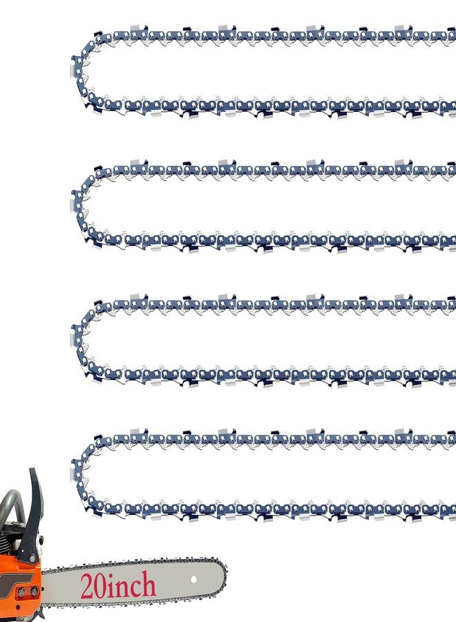 Fifchall 4 Pack 20 Inch Chainsaw Chain 72 Drive Links .050" Gauge 3/8" Pitch, Replacement Chains 20" Chain Saw Chain Fits for Husqvarna 455 Rancher Chain Stihl Makita Chainsaw and More - Image 1