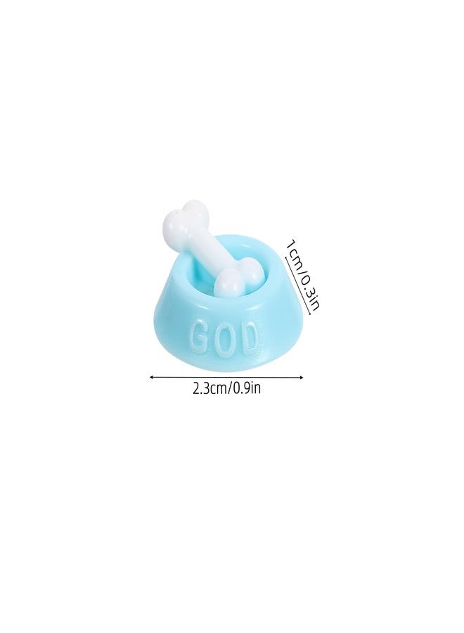 BESTonZON Miniature Dog Bowls Set 8 Pcs Realistic Dollhouse Pet Supplies 0.9 Inch Small Scale Dog Food Dishes for Doll Accessories and Garden Scene Decoration - Image 3