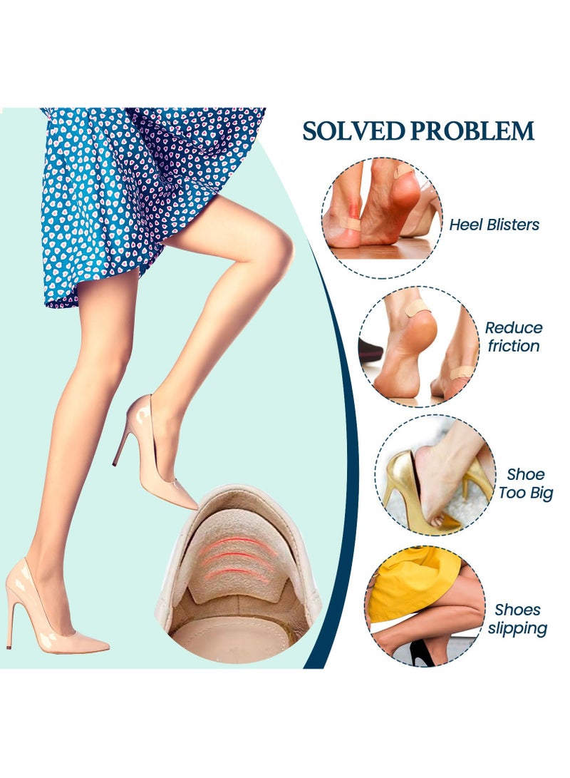 Excefore Heel Cushion Pads, Heel Grips Liner Cushions Inserts for Shoe Too Big Men Women, Gel Heel Protectors Improved Shoe Fit and Comfort for Loose Shoes, Stop Heel Slip and Blister, 4 Pairs - Image 4