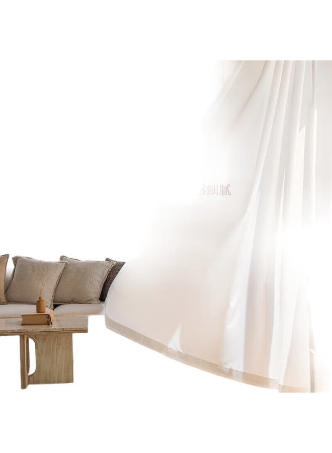 Mingju (Mingju) Phantom Sheer Curtain, Light-Transmitting But Not Transparent, Living Room Balcony Hanging Hook White Window Screen 4.0M Wide * 2.5M High 1 Piece - Image 3