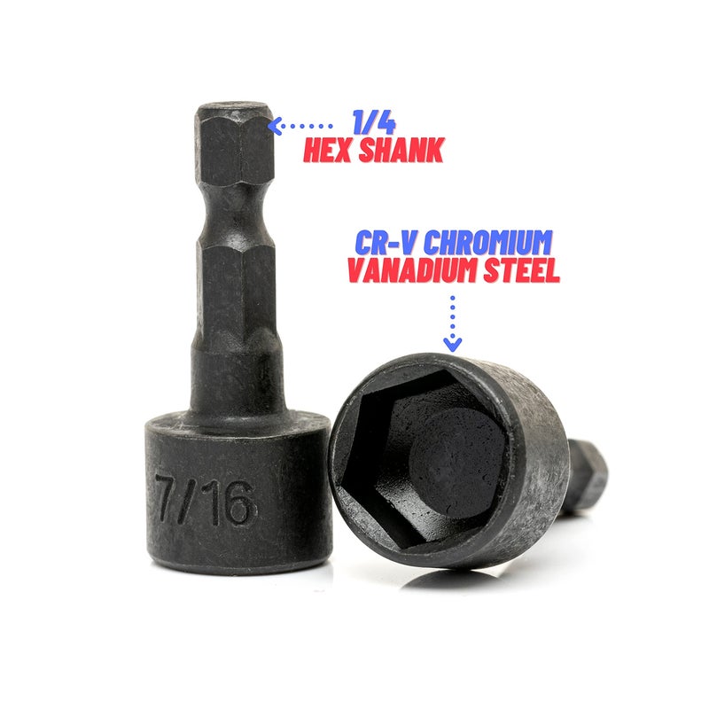 NEIKO 10068A Nut Driver Set, For Impact Drill and Driver, 20 Piece, 1/4â€ Hex Small Nut Driver Bit Set, Metric and Standard, 4-12 mm & 5/32â€-1/2â€, CR-V Steel, Nutsetter Driver Bits - Image 3