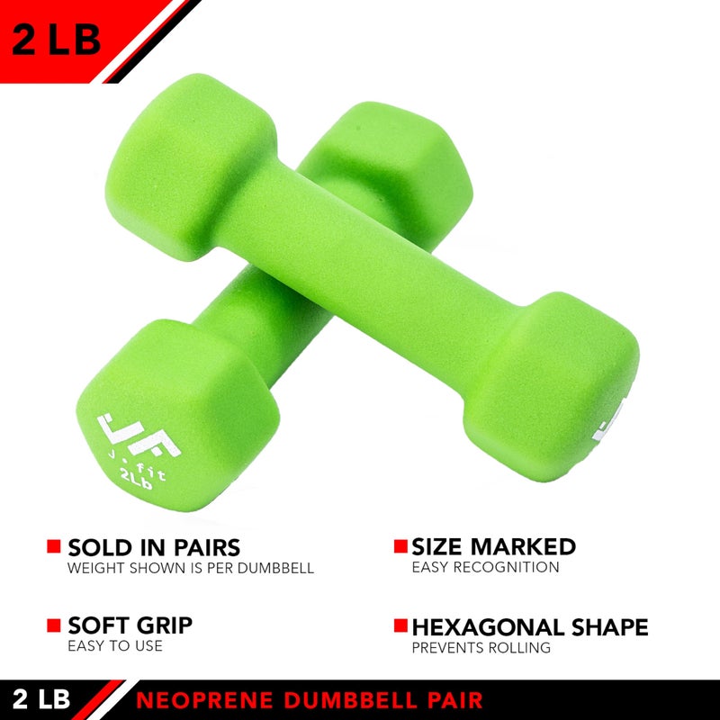 JFIT Neoprene Dumbbell (Set of 2), 2 LBS - Image 3