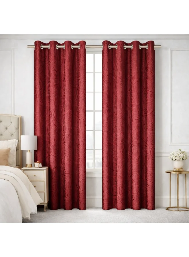 Bliss Casa Bliss Casa Indigo Plus Window Curtains 2 Pack 240 x 140 cm – Heavy Fabric Solid Eyelet Curtains for Bedroom & Living Room – Premium Home Drapes