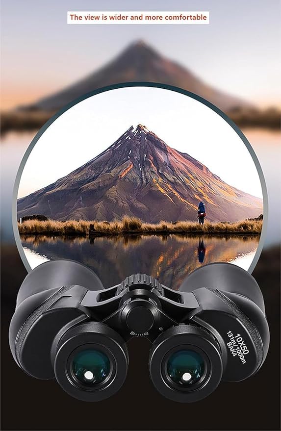 Feelon 10x50 Binoculars for Long Distance | Binoculars Telescope for Bird Watching, Concerts, Football, Sightseeing | Waterproof Binoculars Travel Stargazing with Carrying Case and Strap (Black) - Image 3