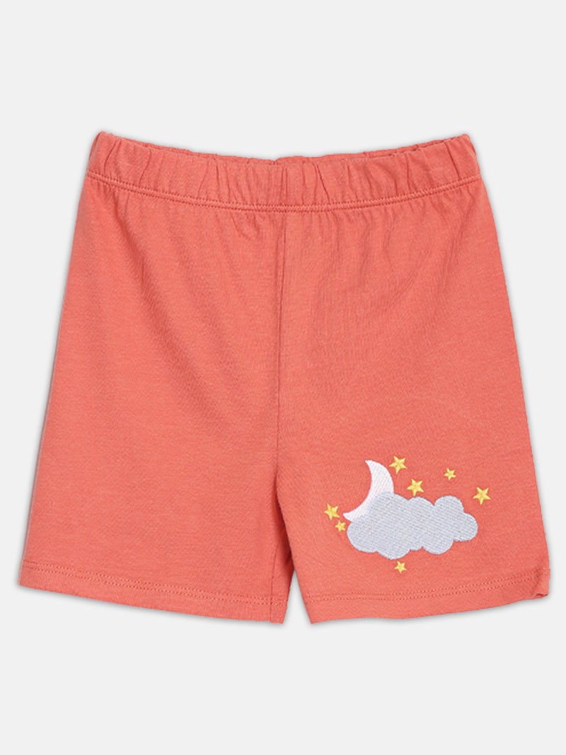 Broon Infant Boys White and Orange Printed Organic Cotton T-shirt with Shorts Set - Image 4