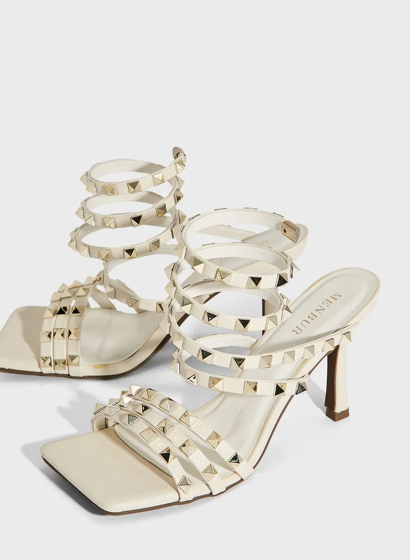 منبور Multi Strap High Heel Sandals