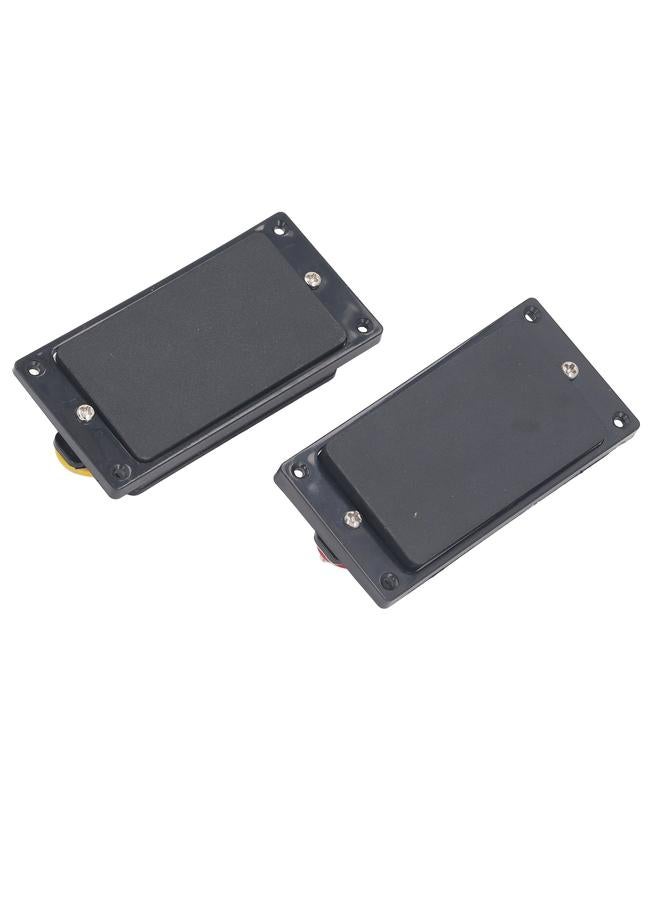 2PCS Closed Electric Guitar Pickup Double Coil Humbucker Pickup Replacement for Guitar Neck and Bridge Black