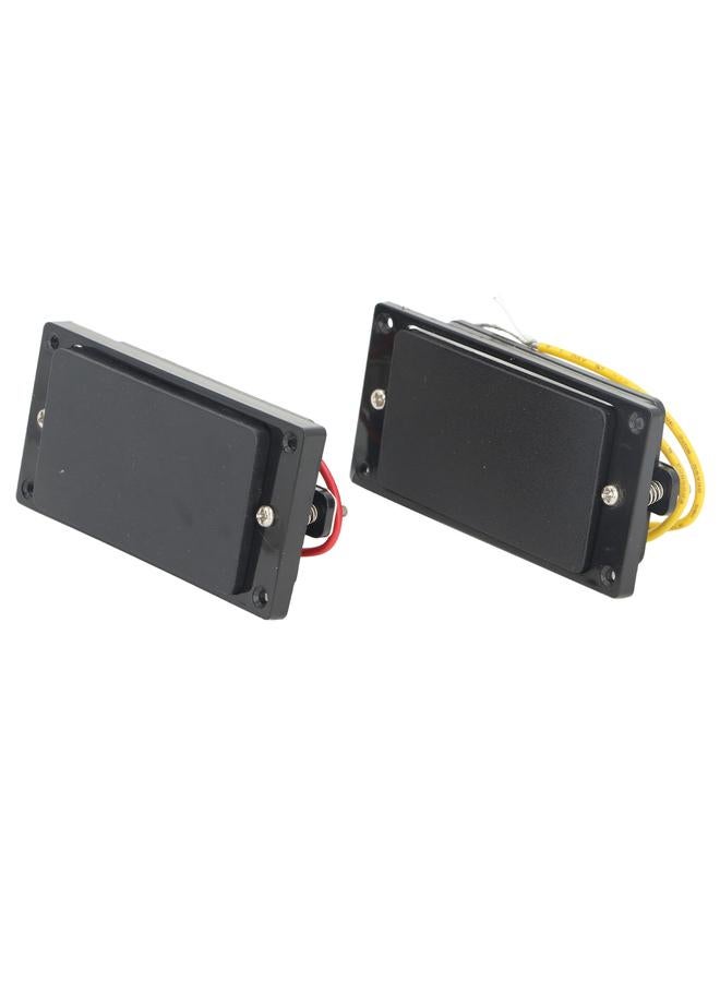 2PCS Closed Electric Guitar Pickup Double Coil Humbucker Pickup Replacement for Guitar Neck and Bridge Black