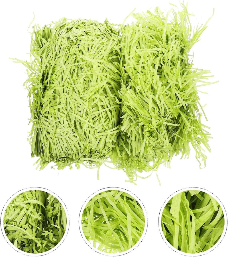 CORHAD Green Raffia Grass Shredded Paper Shred Filler 500g Pack, Crinkle Cut Paper Shreds for Box Filling, Basket Stuffing, Christmas and Holiday Packaging Accessories - Image 5