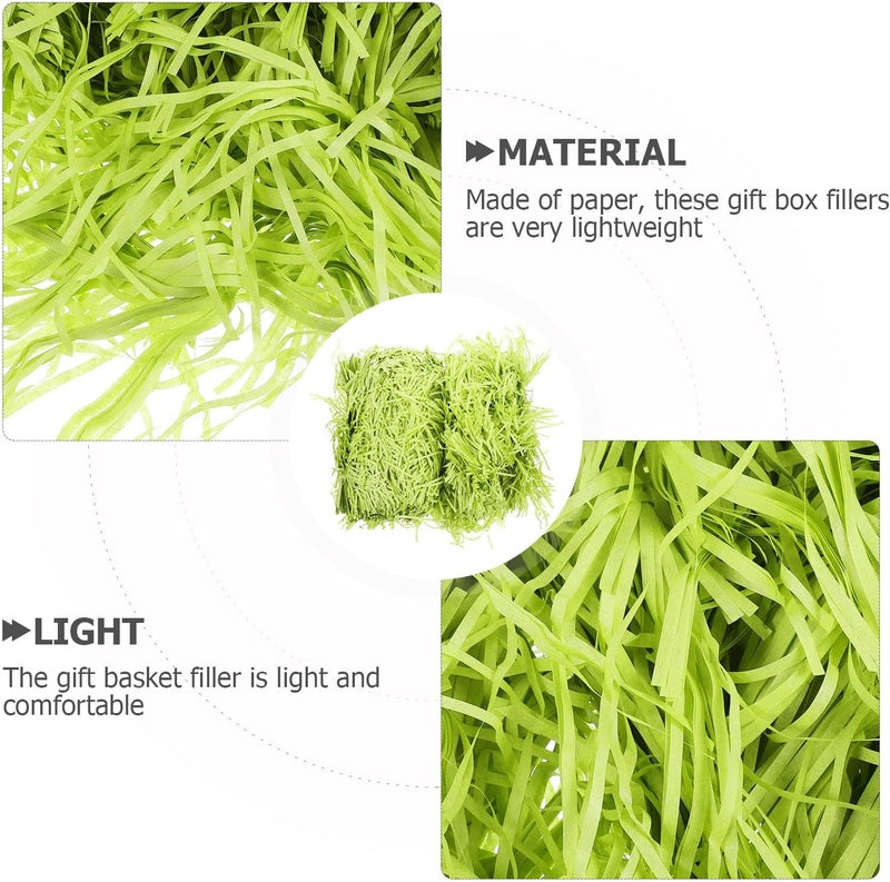 CORHAD Green Raffia Grass Shredded Paper Shred Filler 500g Pack, Crinkle Cut Paper Shreds for Box Filling, Basket Stuffing, Christmas and Holiday Packaging Accessories - Image 3