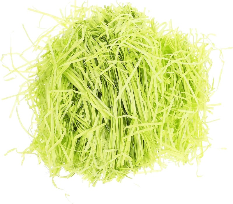 CORHAD Green Raffia Grass Shredded Paper Shred Filler 500g Pack, Crinkle Cut Paper Shreds for Box Filling, Basket Stuffing, Christmas and Holiday Packaging Accessories - Image 1