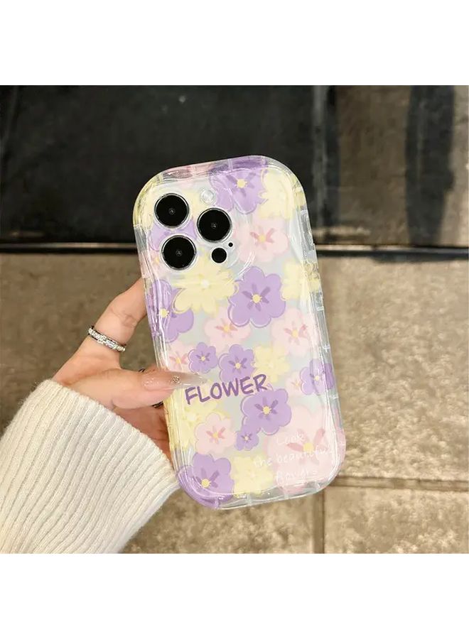 Transparent Phone Case Featuring Mixed Color Floral Design With Soft Ripple Border Compatible With iPhone XS Max - Image 4