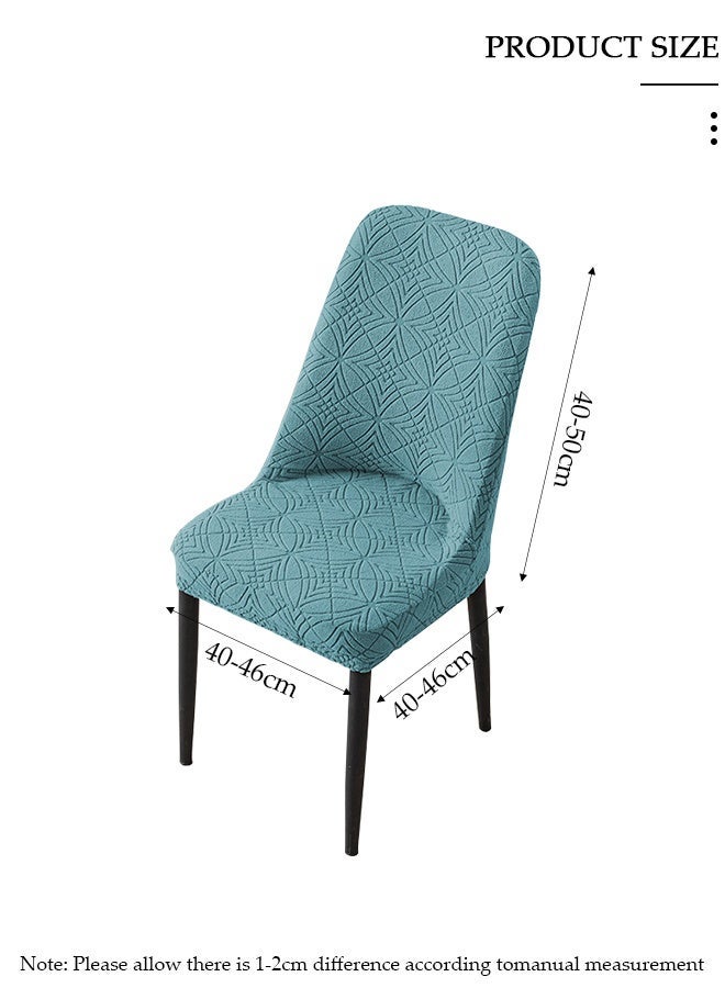 DUNISO 4 Pack Stretch Jacquard Dining Chair Slipcover, Teal Blue Durable Removable Elastic Chair Cover for Kitchen Banquet - Image 2