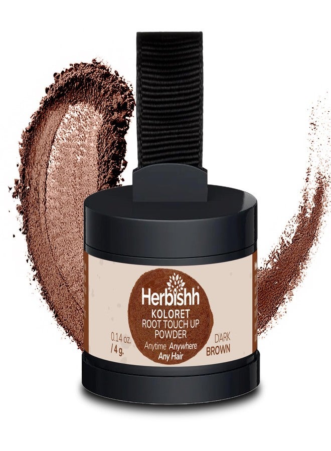 هيربيش بودرة كولوريت لتغطية جذور الشعر - بودرة بنية داكنة للنساء والرجال، تغطية فورية للشعر الرمادي، خافي عيوب خط الشعر للشعر الخفيف وبقع الصلع، مقاومة للماء والتلطخ، 4 غرام - Image 1