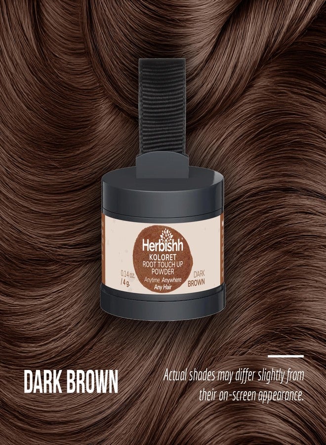 هيربيش بودرة كولوريت لتغطية جذور الشعر - بودرة بنية داكنة للنساء والرجال، تغطية فورية للشعر الرمادي، خافي عيوب خط الشعر للشعر الخفيف وبقع الصلع، مقاومة للماء والتلطخ، 4 غرام - Image 2