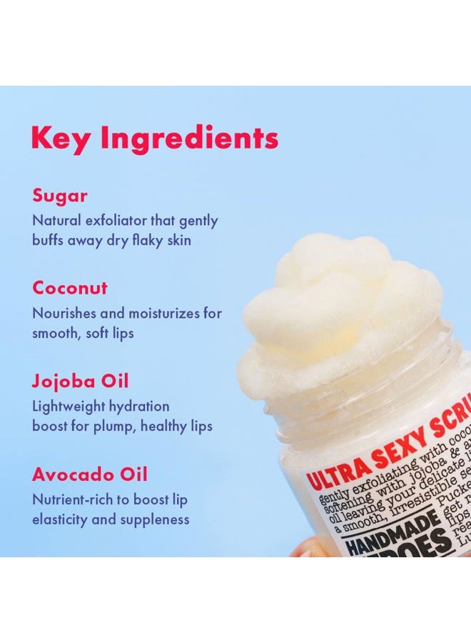 Handmade Heroes All Natural Vegan Coconut Lip Scrub Gentle Exfoliation 1.23oz - Image 5