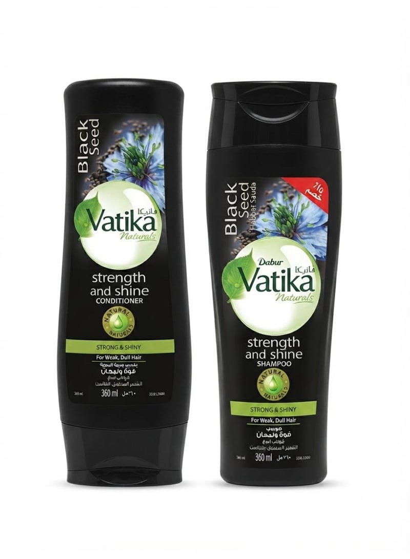 Vatika Naturals Shampoo Black Seed 360 Ml & Vatika Naturals Conditioner Black Seed 360 Ml (Packaging May Vary) - Image 1