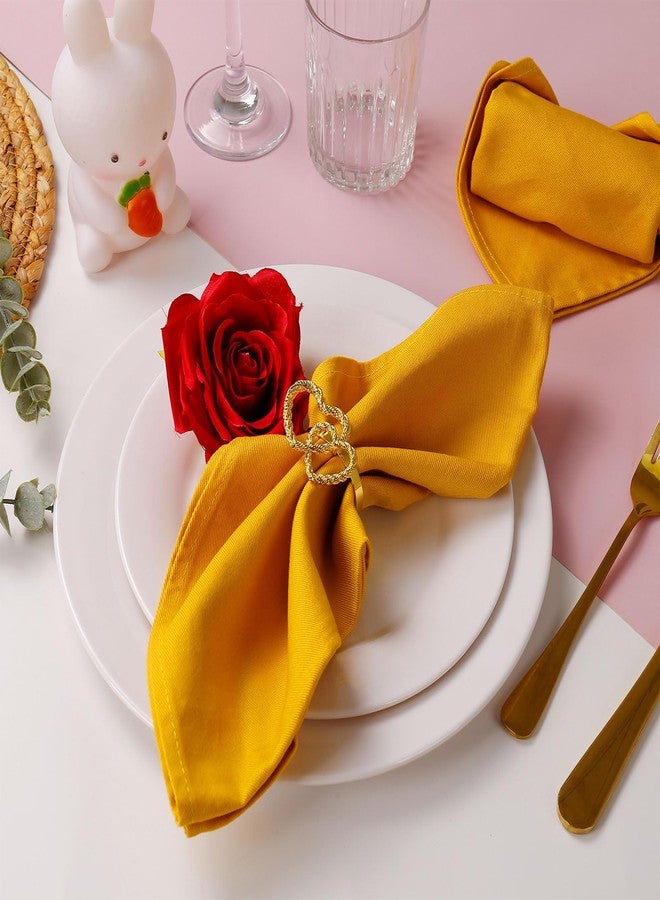 wonlex Valentine's Day Heart Napkin Rings Set of 8, Double Love Letter Napkin Buckles Holder for Wedding, Parties, Dinners, Holidays, Table Setting, Table Decor, Home Decor (Dual Love-Gold) - Image 3