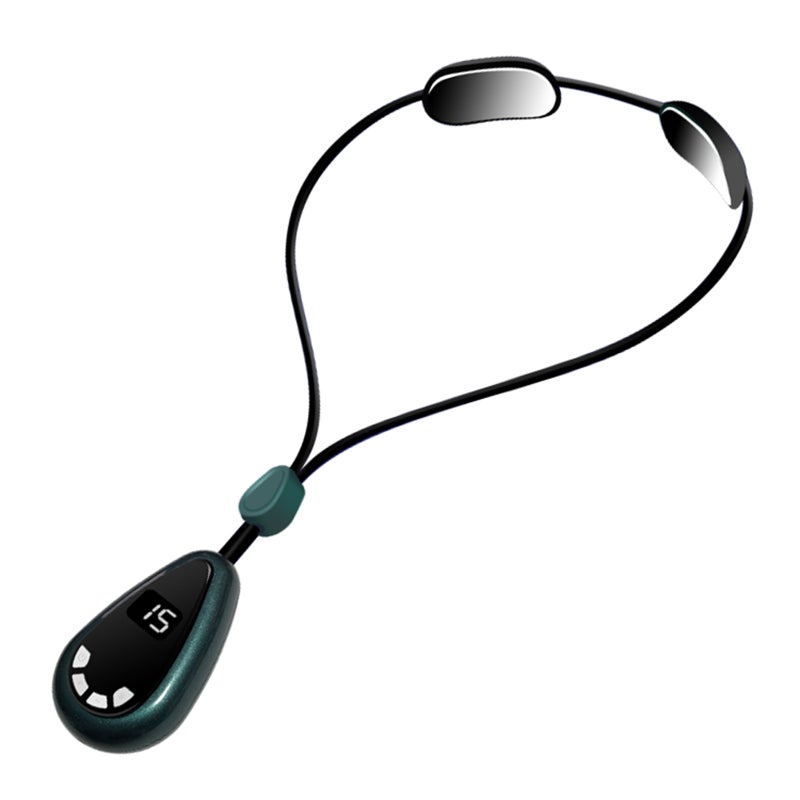 Portable Neck Massager with Neck Strap Shoulder Neck Pain Relief 6 Massage Modes 15 Intensity Levels 3 Constant Temperature Heat Therapy Digital Display Rechargeable - Image 1
