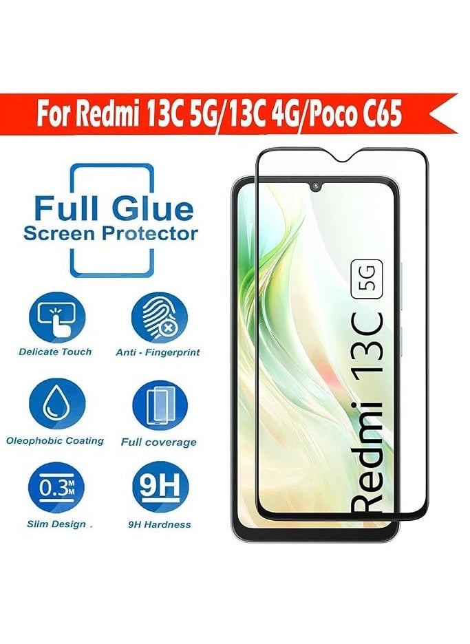 Generic Xiaomi Redmi 13C 5G Tempered glass with Full Edge Protection and Easy Installation Kit  - Image 2