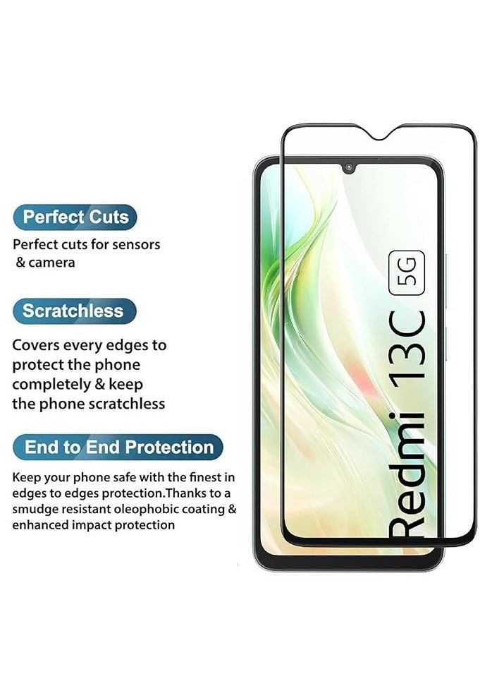 Generic Xiaomi Redmi 13C 5G Tempered glass with Full Edge Protection and Easy Installation Kit  - Image 3