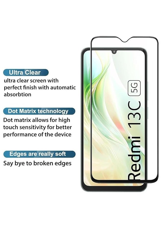 Generic Xiaomi Redmi 13C 5G Tempered glass with Full Edge Protection and Easy Installation Kit  - Image 4